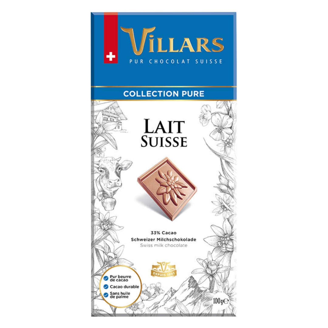 VILLARS PURE CHOCOLATE SWISS MILK 100G